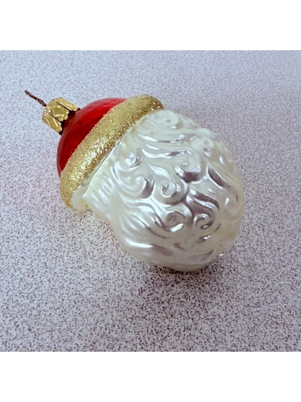 Germany Blown Glass Santa Claus Head Ornament Christmas Vintage Hand-Painted 4